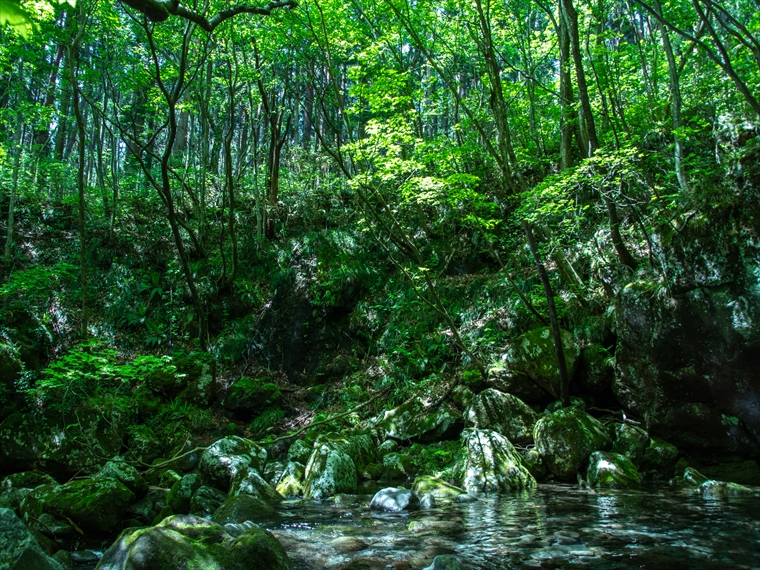 高瀬峡と大滝 鳥海山 飛島ジオパーク